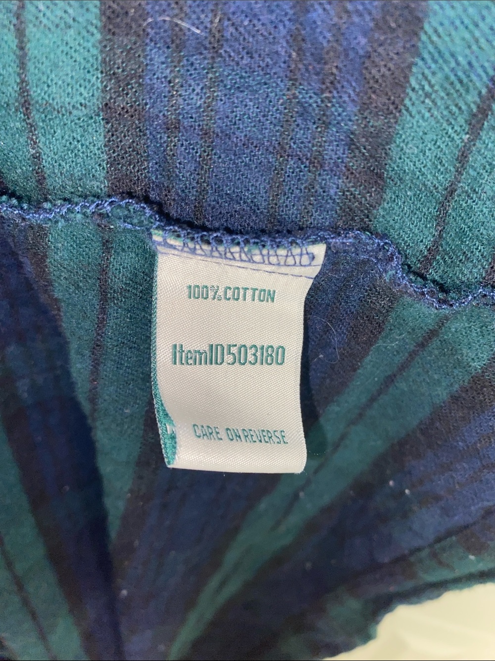 Vintage • L.L. Bean • Flannel Robe • Large • Black Watch Plaid • Cotton - Picture 3 of 5